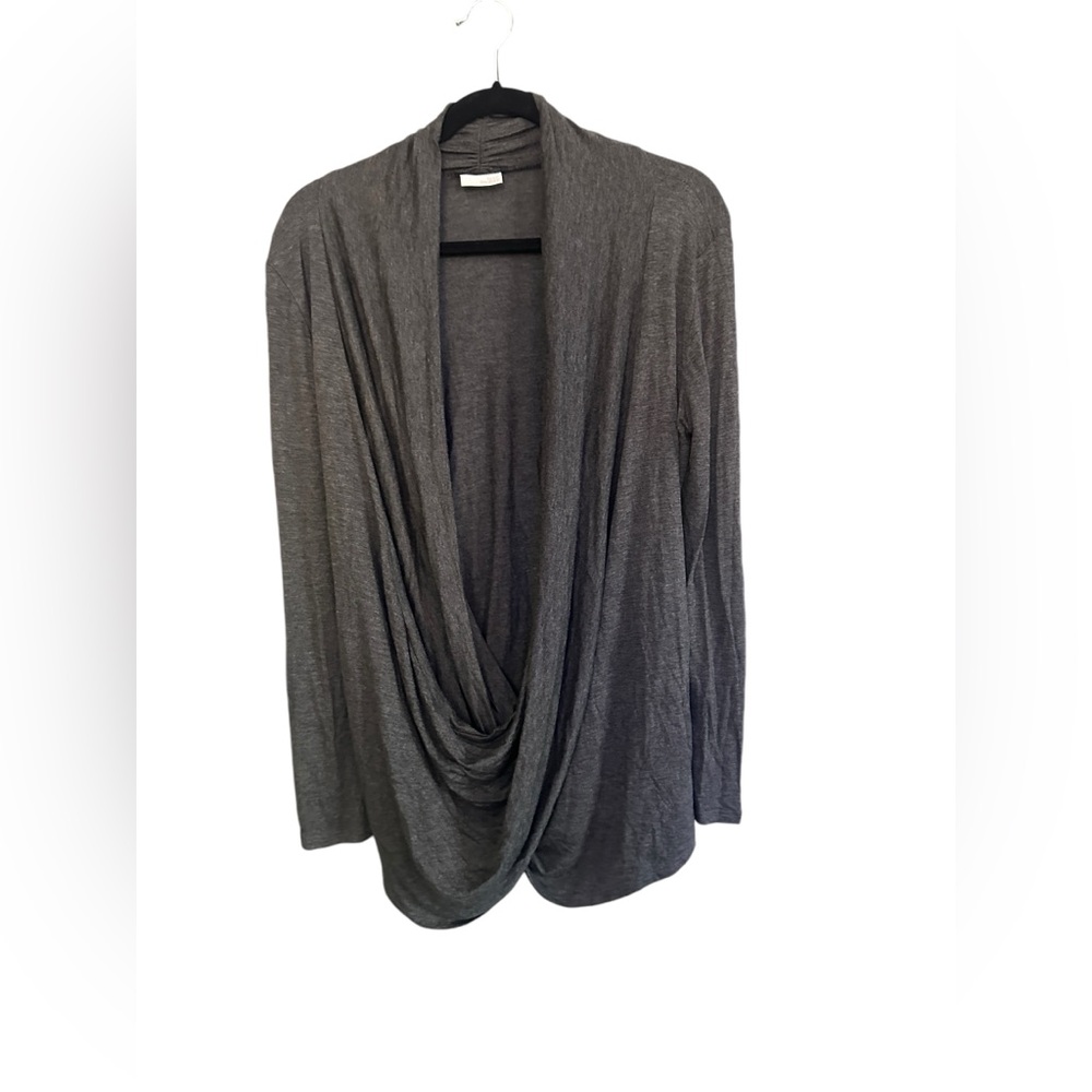 Free To Live Gray Wrap Cardigan Women’s Size Large Soft  Stretch